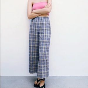 Zara plaid cropped pants